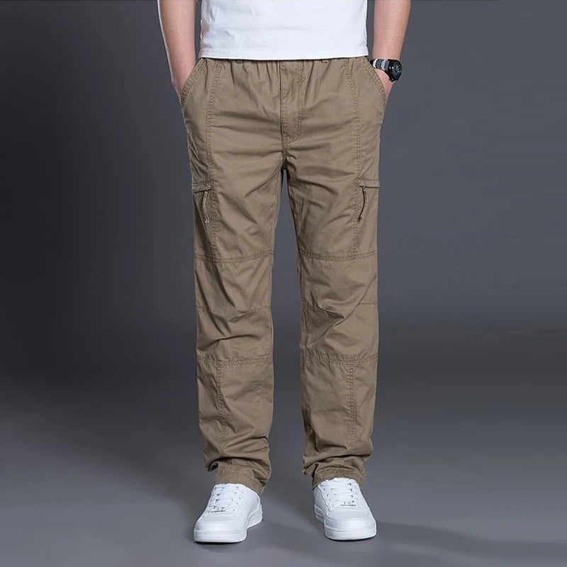 Summer Autumn Fashion Men Pants Casual Cotton Long Pants Straight Joggers Homme plus Size 5Xl 6Xl Flat Trousers for Men Clothing