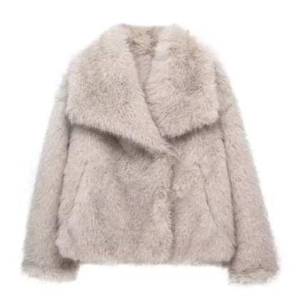 Women's Plush Lapel Winter Coat