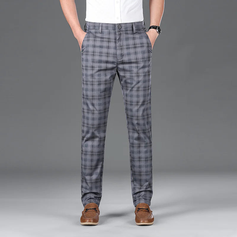 Men's Stripe Plaid Casual Pants