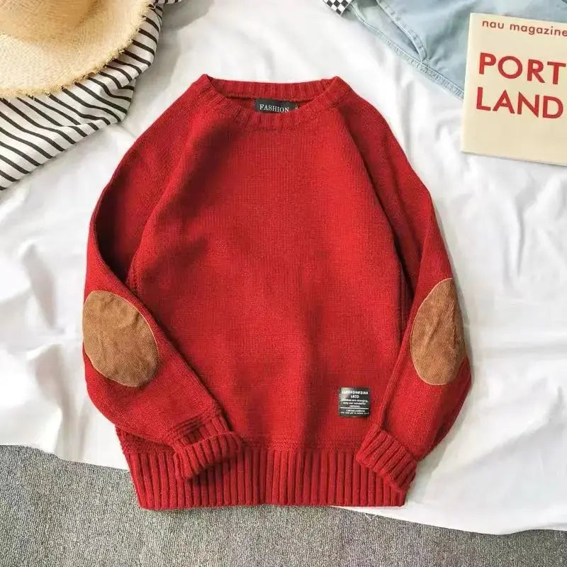 Winter crew neck patch sweater boys clothes