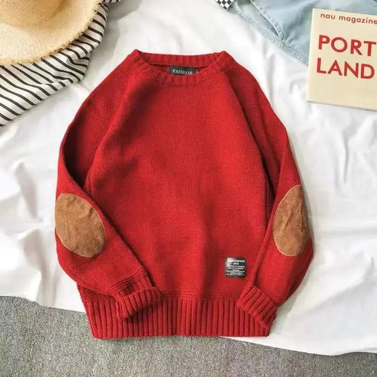 Winter crew neck patch sweater boys clothes