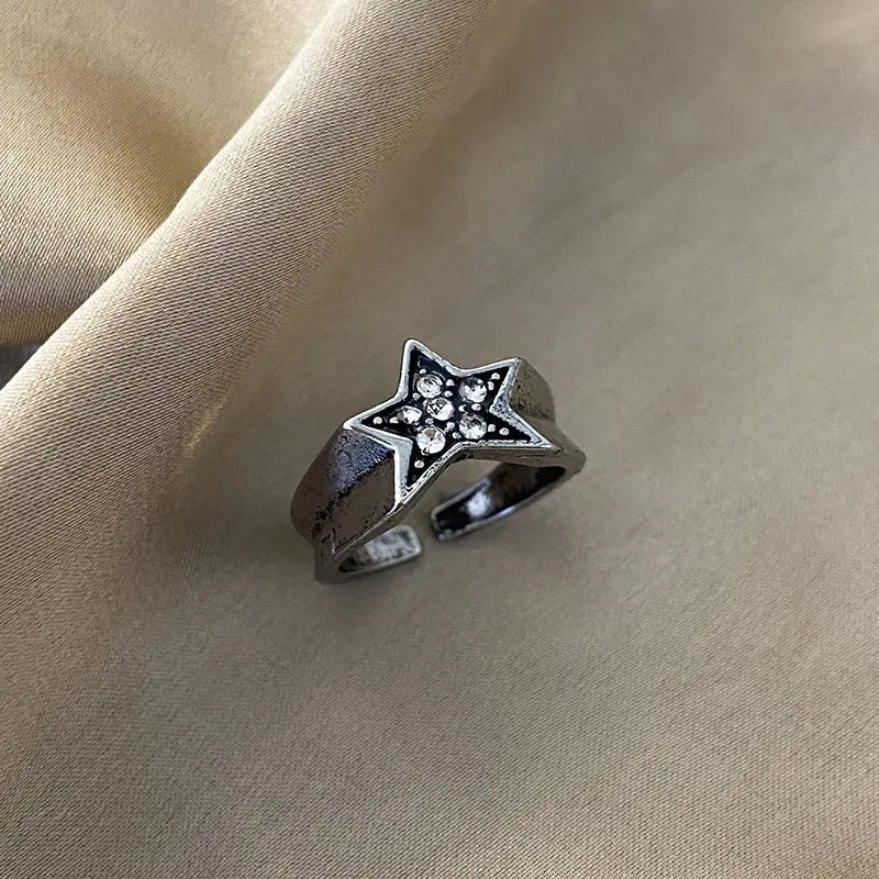 Glanzende strass pentagram sterring