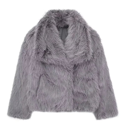 Women's Plush Lapel Winter Coat