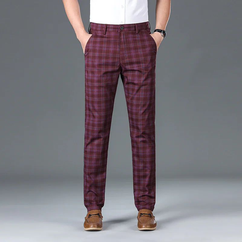 Men's Stripe Plaid Casual Pants