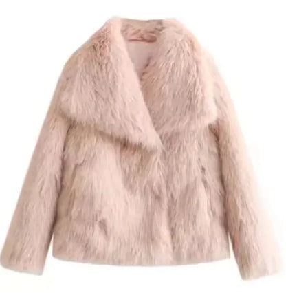 Women's Plush Lapel Winter Coat