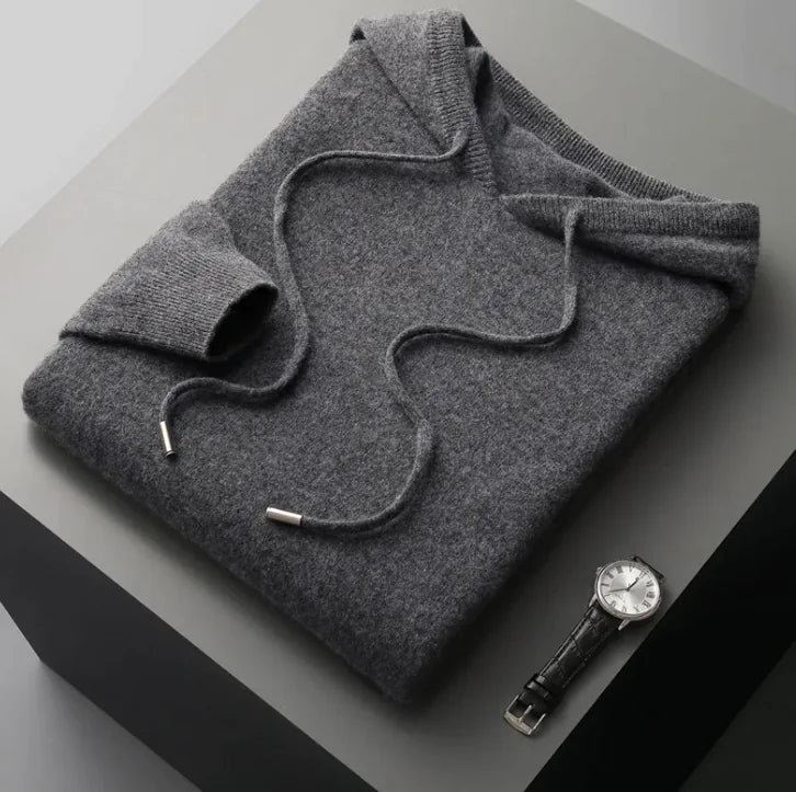 Men's Casual Hooded Knit Pullover